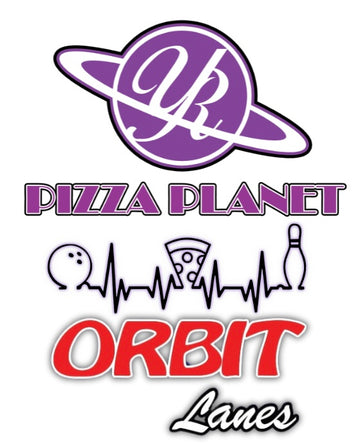 ORBIT LANES & YR PIZZA PLANET logo